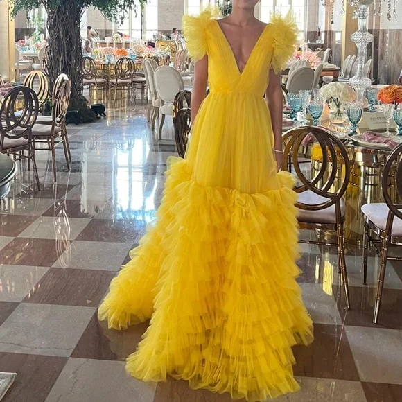 Tefi Sanchez | Dresses | Yellow Evening Gown | Poshmark